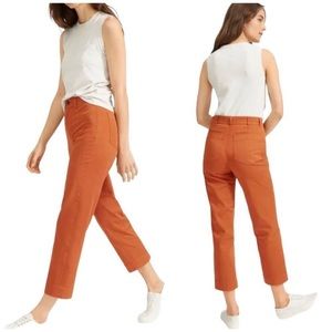 Everlane Lightweight Straight Leg Crop Pants Women 12 NWT Cider / Rust Color